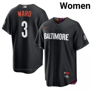 Women Taylor Ward #3 Black Baltimore Authentic Stitch Baseball City Connect Jersey x85Km552