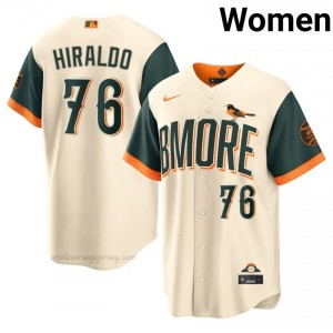Yaramil Hiraldo #76 Cream BAL Orioles Women Limited Embroidery Baseball City Connect Jersey f4mpi558