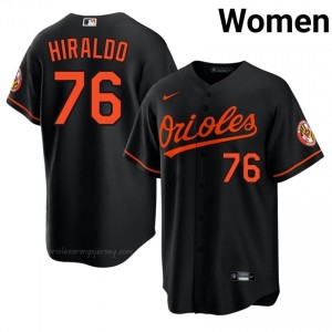 Women Yaramil Hiraldo #76 Black Baltimore Orioles Game Embroidery Baseball Jersey uL3A1q64
