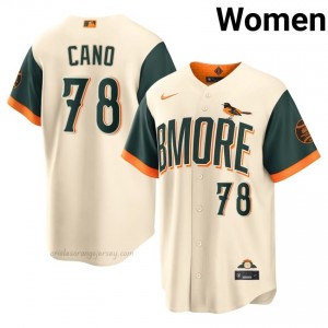 #78 Yennier Cano Cream BAL Orioles Women Gameday Embroidery City Connect Baseball Jersey 87353o62