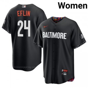 Baltimore #24 Zach Eflin Black Women Player Stitch City Connect Baseball Jersey 3D6P0170