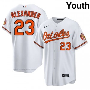 #23 Blaze Alexander White BAL Youth Classic Stitched Baseball Jersey TRPyX325