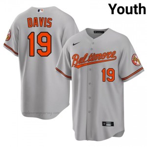 Youth Chris Davis #19 Gray Baltimore Orioles Game Embroidery Baseball Jersey 782p5G61