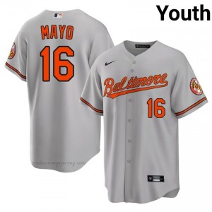 Baltimore Orioles #16 Coby Mayo Gray Youth Premium Embroidery Baseball Jersey i2188C13