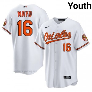 #16 Coby Mayo White BAL Youth Classic Stitched Baseball Jersey 8L51t514