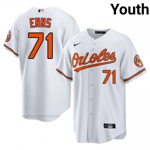 #71 Dietrich Enns White BAL Youth Classic Stitched Baseball Jersey dTh6Y147