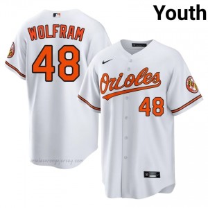 Grant Wolfram #48 White BAL Youth MLB Stitched Baseball Jersey 7sQy7H47