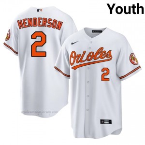 Gunnar Henderson #2 White BAL Youth MLB Stitched Baseball Jersey 50XM5592