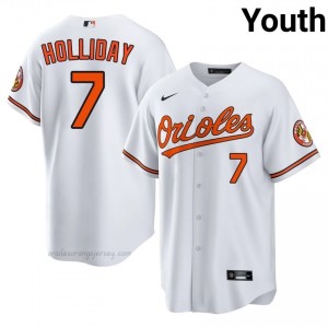 Youth Jackson Holliday #7 White Orioles Exclusive Stitched Baseball Jersey L05j1224