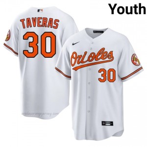 Orioles #30 Leody Taveras White Youth Replica Stitched Baseball Jersey 6l1ey043