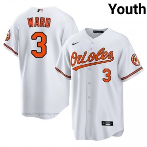 Orioles #3 Taylor Ward White Youth Replica Stitched Baseball Jersey T8I53V68