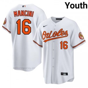 Orioles #16 Trey Mancini White Youth Replica Stitched Baseball Jersey 40288d55