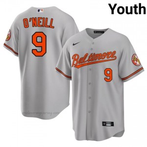 #9 Tyler O'Neill Gray BAL Orioles Youth Gameday Embroidery Baseball Jersey 6354Tq43