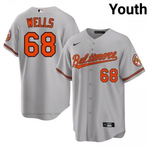 Tyler Wells #68 Gray BAL Orioles Youth Limited Embroidery Baseball Jersey 76L47d41