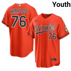 Baltimore Orioles #76 Yaramil Hiraldo Orange Youth Premium Embroidery Baseball Jersey pA436f88