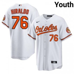 Youth Yaramil Hiraldo #76 White Orioles Exclusive Stitched Baseball Jersey 0Br5fg57
