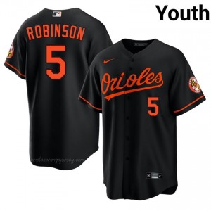 Baltimore #5 Brooks Robinson Black Youth Player Stitch Baseball Jersey 7BP06S26