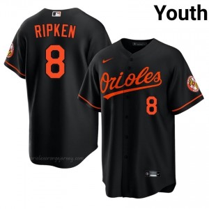Youth Cal Ripken Jr. #8 Black Baltimore Authentic Stitch Baseball Jersey Q714T013