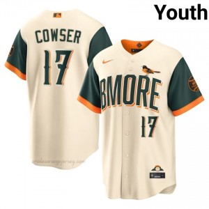 #17 Colton Cowser Cream BAL Youth Classic Stitched City Connect Baseball Jersey y8p11869