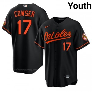 Baltimore #17 Colton Cowser Black Youth Player Stitch Baseball Jersey L33Pn371