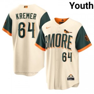 #64 Dean Kremer Cream BAL Youth Classic Stitched City Connect Baseball Jersey D5gS0L68