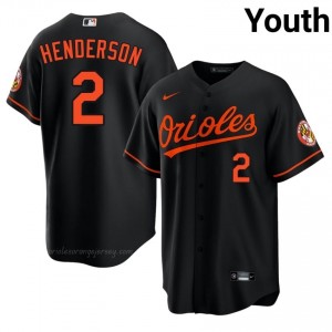 Baltimore #2 Gunnar Henderson Black Youth Player Stitch Baseball Jersey r86Og064