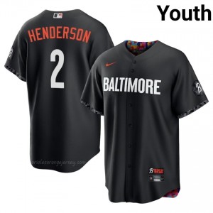 Youth Gunnar Henderson #2 Black Orioles Exclusive Stitched Baseball City Connect Jersey 8y430p99