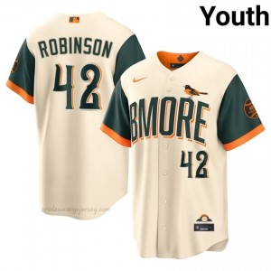 Jackie Robinson #42 Cream BAL Youth MLB Stitched Baseball City Connect Jersey M13Vk763