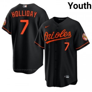 Jackson Holliday #7 Black Baltimore O's Youth Pro-Grade Stitch Baseball Jersey uQ382C17