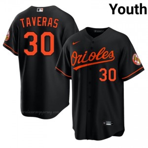 #30 Leody Taveras Black Baltimore O's Youth Official Stitch Baseball Jersey 57l53043