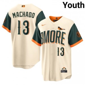 Orioles #13 Manny Machado Cream Youth Replica Stitched City Connect Baseball Jersey 3vlBIt11