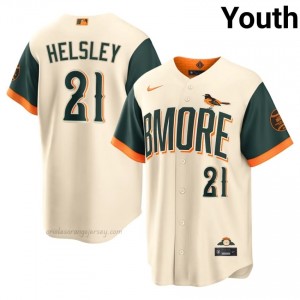 Youth Ryan Helsley #21 Cream Orioles Exclusive Stitched Baseball City Connect Jersey sF73l760