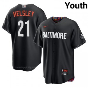 Ryan Helsley #21 Black BAL Youth MLB Stitched Baseball City Connect Jersey 5p63v249