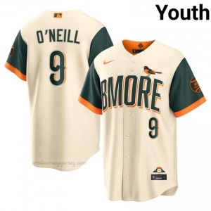Orioles #9 Tyler O'Neill Cream Youth Replica Stitched City Connect Baseball Jersey 23wh4E62