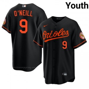 Tyler O'Neill #9 Black Baltimore O's Youth Pro-Grade Stitch Baseball Jersey 41312764