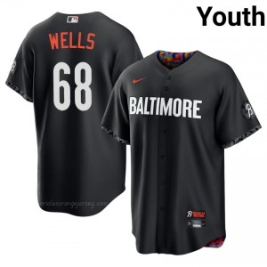Tyler Wells #68 Black BAL Youth MLB Stitched Baseball City Connect Jersey X0366C43