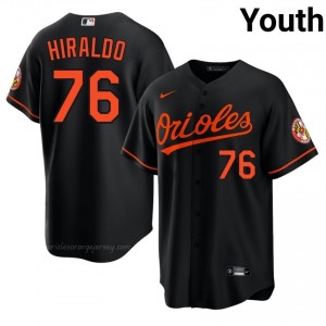 Yaramil Hiraldo #76 Black Baltimore O's Youth Pro-Grade Stitch Baseball Jersey 6P3LEl58