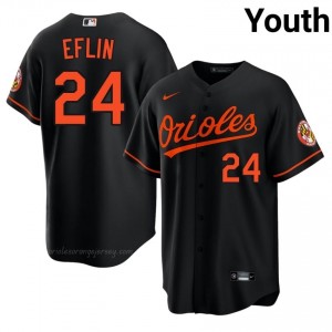 Zach Eflin #24 Black Baltimore O's Youth Pro-Grade Stitch Baseball Jersey 8QH4Ug97