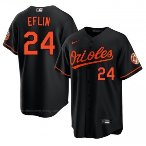 #24 Zach Eflin Black BAL Men Classic Stitched Baseball Jersey Twr64359