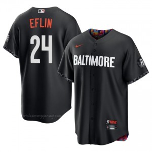 Zach Eflin #24 Black BAL Orioles Men Limited Embroidery Baseball City Connect Jersey t5a78221